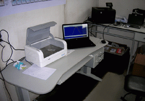 Аналитический модуль - рентгенфлуоресцентный спектрометр ElvaX, ноутбук с установленным специализированным программным обеспечением, ИБП и принтер